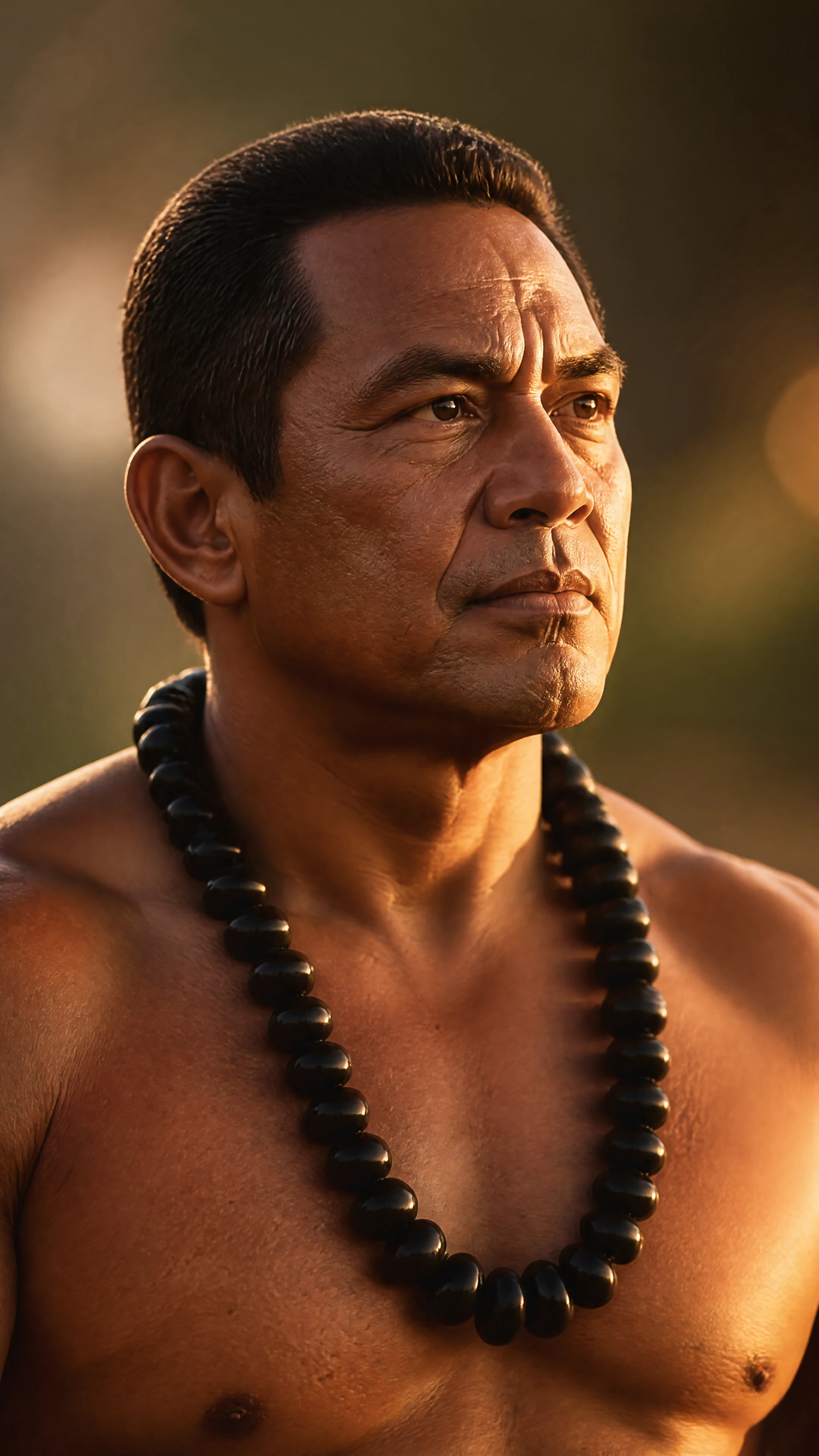 Close portrait of Makua Nui with a calm, grounded expression.