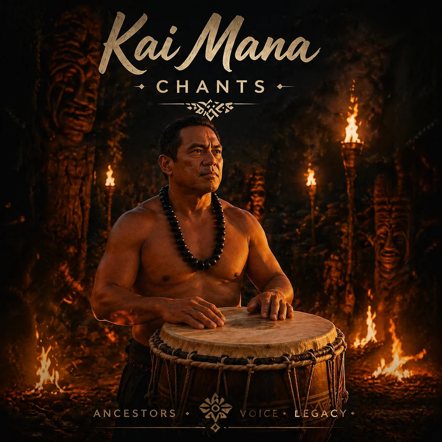 Chants album cover for Kai Mana's ceremonial Hawaiian-inspired chant collection