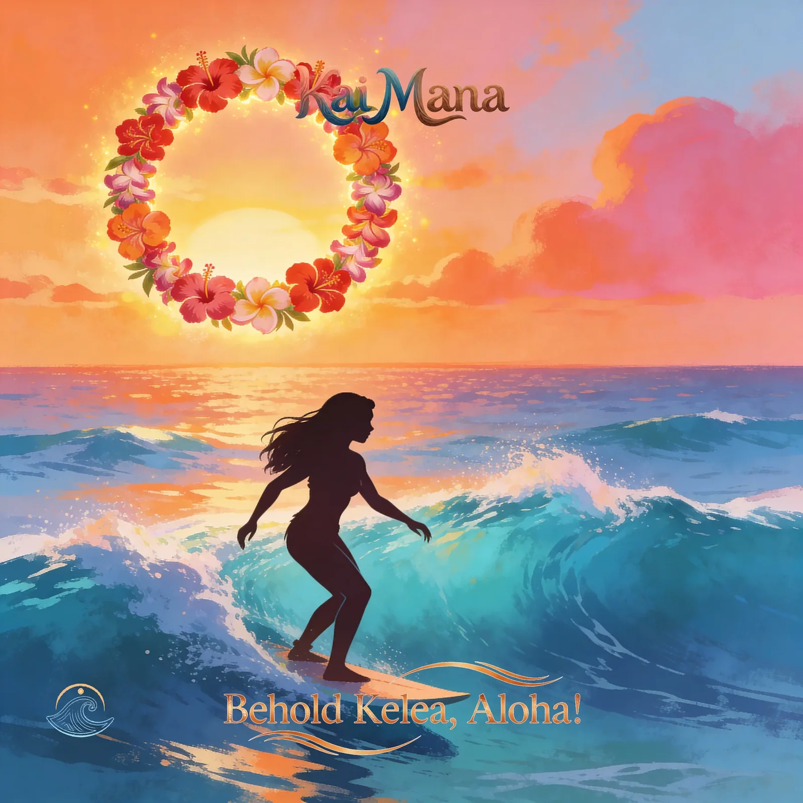 Behold Kelea Aloha artwork by Kai Mana, reflecting welcoming, bright  Maui music themes