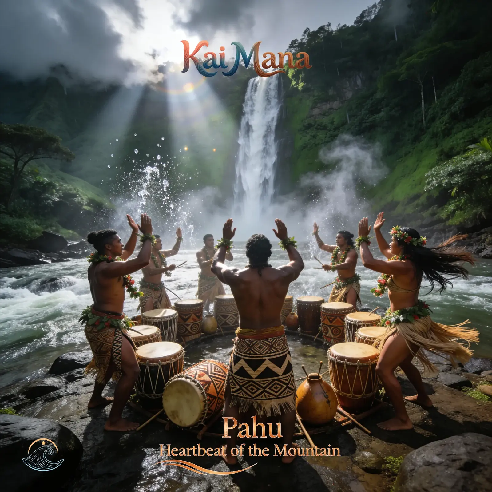 Pahu Heartbeat of the Mountain chant artwork by Kai Mana