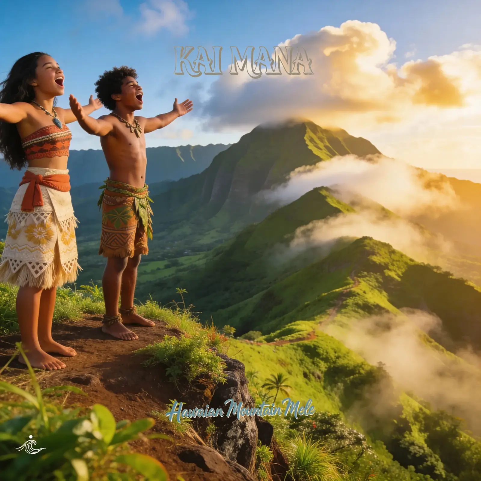 Hawaiian Mountain Mele artwork by Kai Mana, reflecting inspirational, airy  Maui music themes