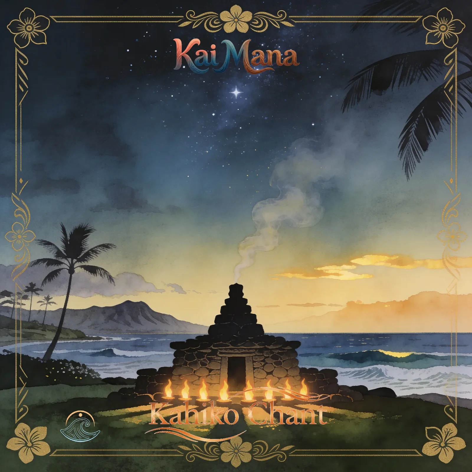 Kahiko Chant artwork by Kai Mana, reflecting sacred, ancient  Maui music themes