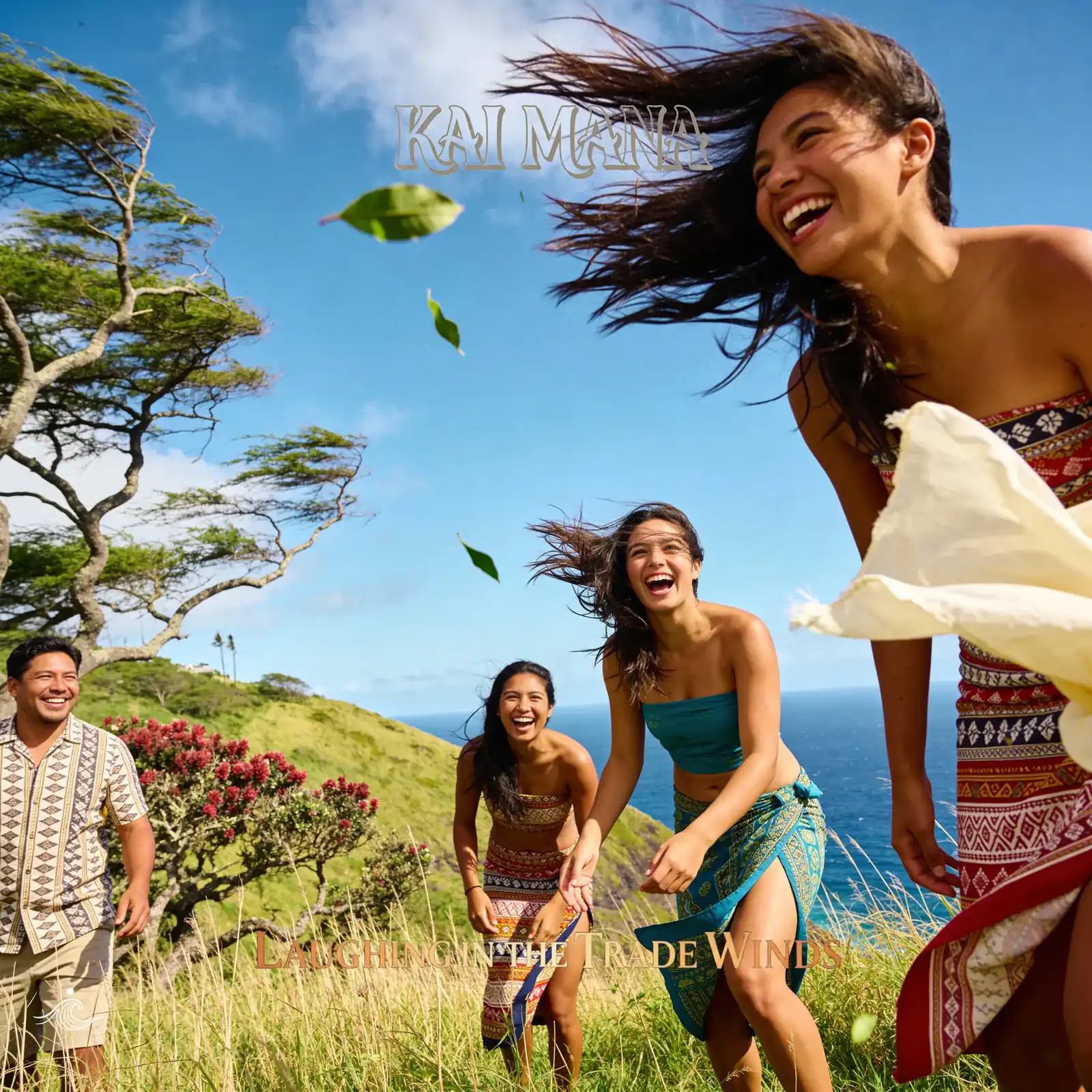 Laughing in the Trade Winds artwork by Kai Mana, reflecting carefree, refreshing  Maui music themes