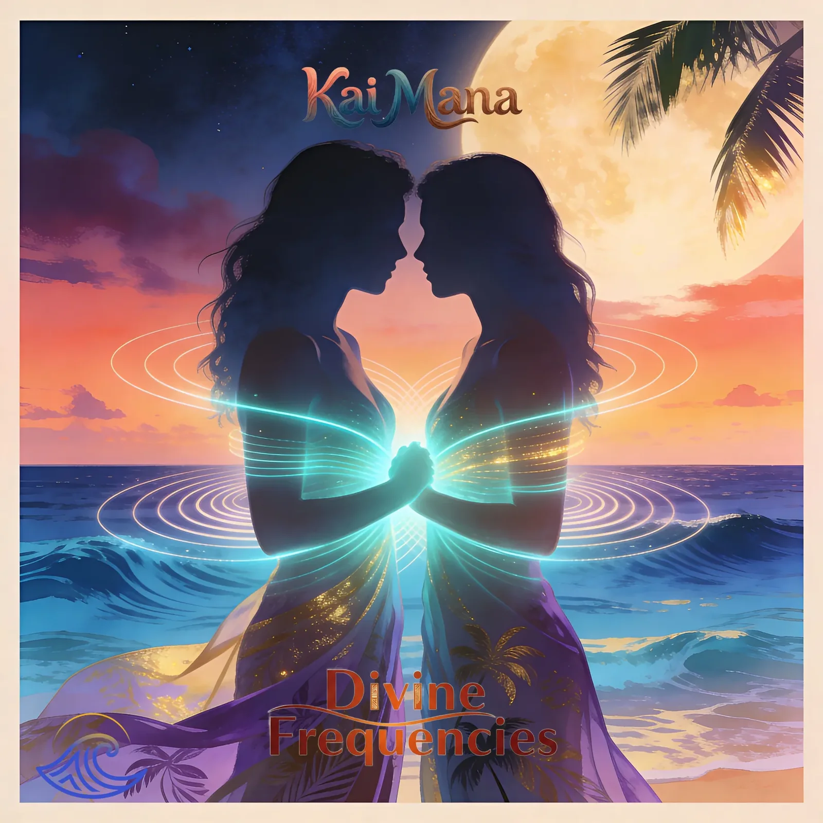 Divine Frequencies artwork by Kai Mana, reflecting meditative, celestial spiritual r&b, ambient Maui music themes